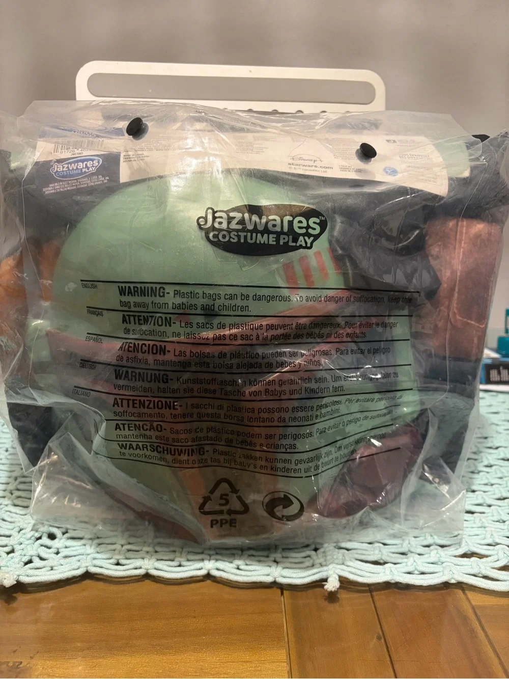 Star Wars Boba Fett - Adult XL  Halloween Costume w/ Mask  & Muscle Chest NWT